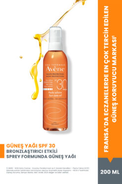 Avene Hassas Ciltler için Bronzlaştırıcı Etkili Sprey Güneş Yağı SPF30 200 ml
