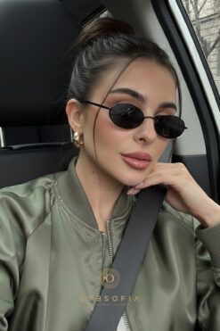 Eyesofia Milenya Siyah Elips Metal Unısex Güneş Gözlüğü