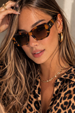 Daniel Klein Leopar Desenli %100 Polarize UV400 Korumalı - 53 Ekartman Modern Şık Kadın Güneş Gözlüğü DKGG7319C5