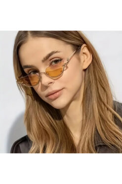 BluePepper GUPP PEMBE GÜNEŞ GÖZLÜĞÜ Cateye Gold Çerçeve 52 ekartman