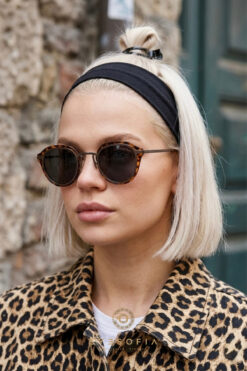 Eyesofia Bumble Metal Unisex Leopar Siyah Güneş Gözlüğü