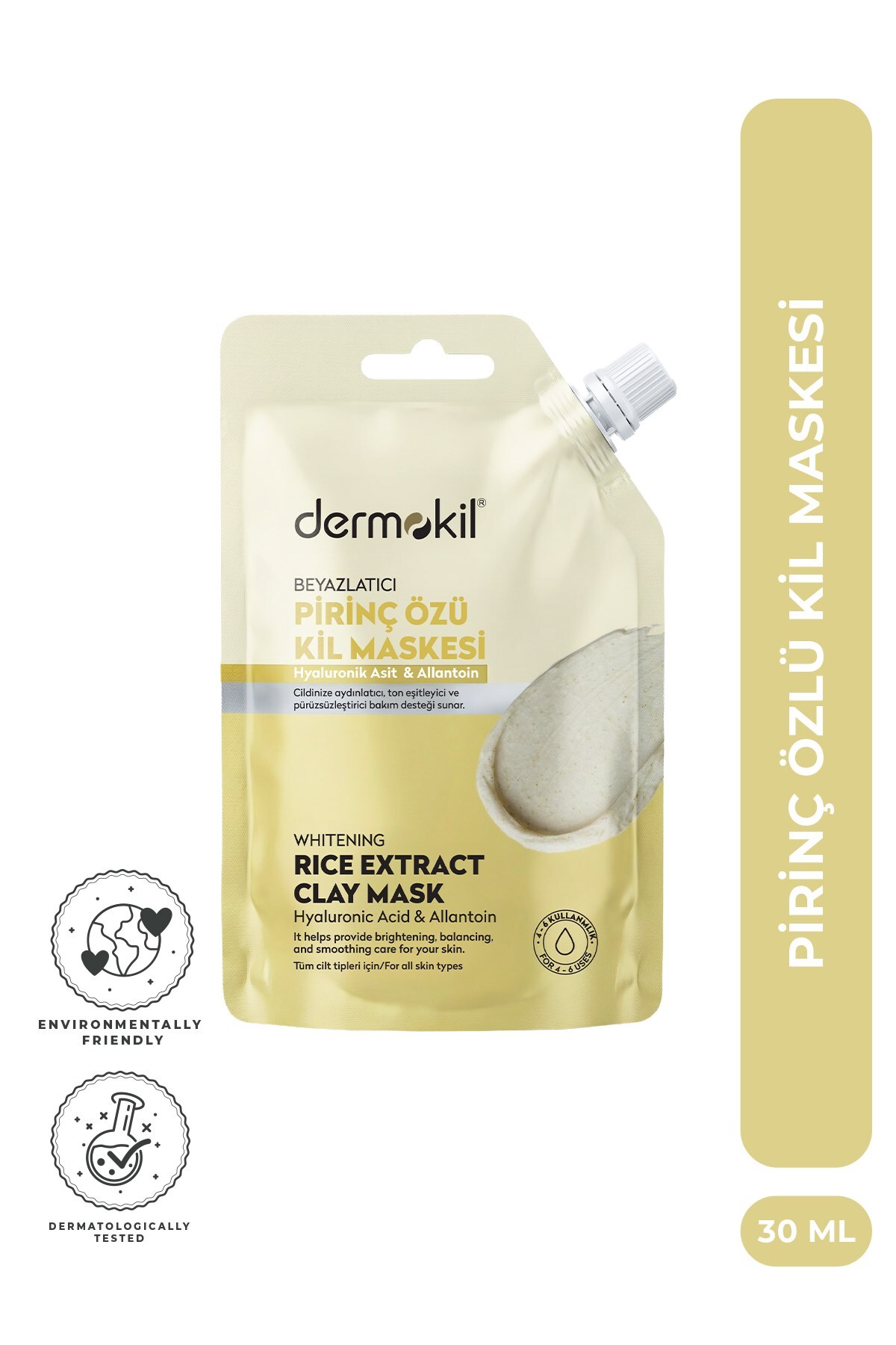 Dermokil Beyazlatıcı Etkili Pirinç Özü Kil Maske 30 ml