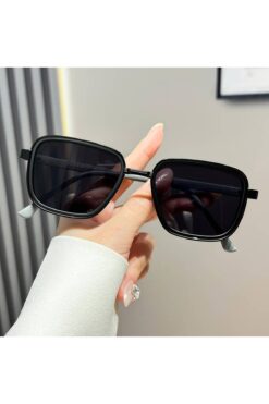 dzmerc Metal çerçeveli, yansımayı önleyici PC lensli, çift katmanlı KADIN GÜNEŞ GÖZLÜĞÜ (SİYAH)