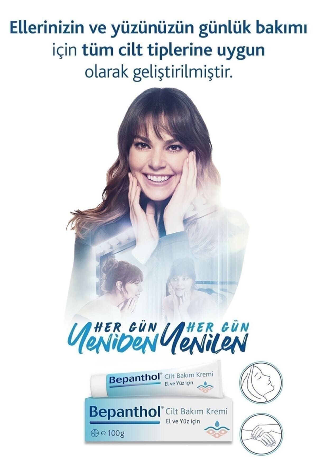 Bepanthol Cilt Bakım Kremi 100gr _ Tüm Cilt Tiplerine Uygun, El ve Günlük Yüz Bakım - Görsel 2