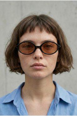 REN EYEWEAR Miux Kadın Siyah çerçeve soft renkli cam popüler Oval Güneş Gözlüğü – uv400