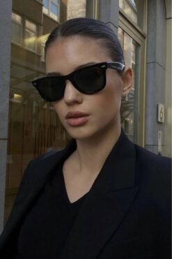 LUPİX Unisex Çapraz Kesim Wayfarer Parlak  Güneş Gözlüğü