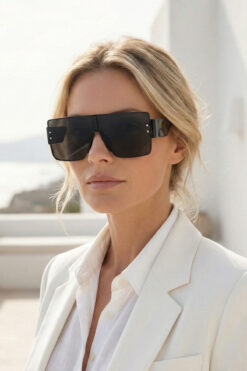 Kapin Give Büyük Dikdörtgen Güneş Gözlüğü - Siyah