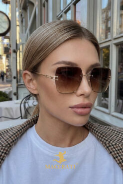 MACERATİ Kristal Kesme Cam'lı Kahverengi Ultra Hafif Kadın Güneş Gözlüğü 50 Ekartman