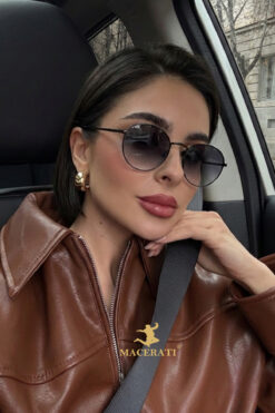 MACERATİ Bacon Oval Round Siyah Unisex Güneş Gözlüğü