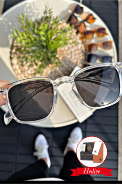 WATCHOFROYAL Güneş Gözlüğü Kadın & Erkek Uv400 Cam Ce Belgeli Transparan Gri Lorraınew