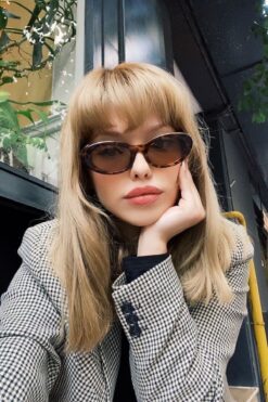 COOLANDBETTER Carol Cat Eye Vintage Tasarım Leopar Desenli Güneş Gözlüğü Retro / Reneyewear