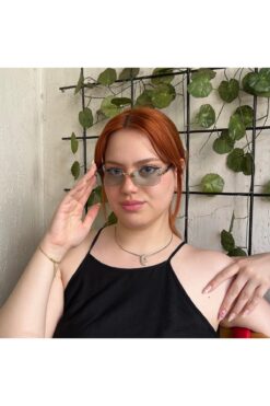 NOYZZ Bronte Lazer Kesim Metal Aksesuarlı Yeşil Kadın Güneş Gözlüğü