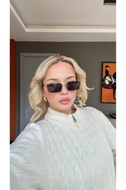 TomyHelf Leopar Desen Detaylı Siyah UV400 Korumalı Güneş Gözlüğü