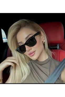 ModaLand Unisex Çapraz Kesim Eğimli Parlak Kasa Güneş Gözlüğü