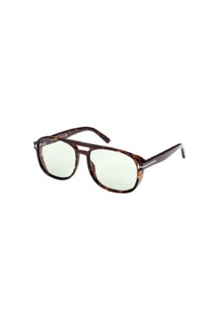 Tom Ford TF 1022 52N 58 Unisex Dikdörtgen Kırçıllı Kahverengi Kemik Güneş Gözlüğü