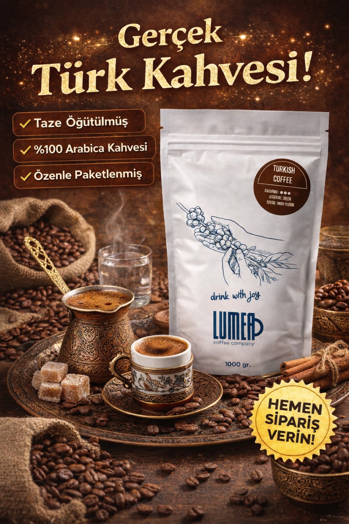 Lumea Coffee Türk Kahvesi 1 Kg - Öğütülmüş - Görsel 2
