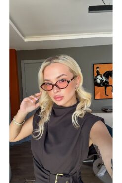 TomyHelf Leopar Çerçeveli Pembe Camlı Vintage Güneş Gözlüğü