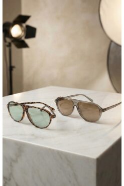 LOOKUP İKİLİ SET GÜNEŞ GÖZLÜĞÜ LEOPAR YEŞİL VE KAHVERENGİ UV400 KORUMALI UNİSEX PİLOT DAMLA GÖZLÜK