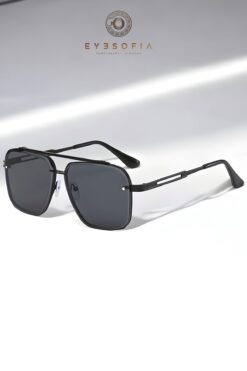 Eyesofia Dika Siyah Lüx Unisex Titanyum Güneş Gözlüğü