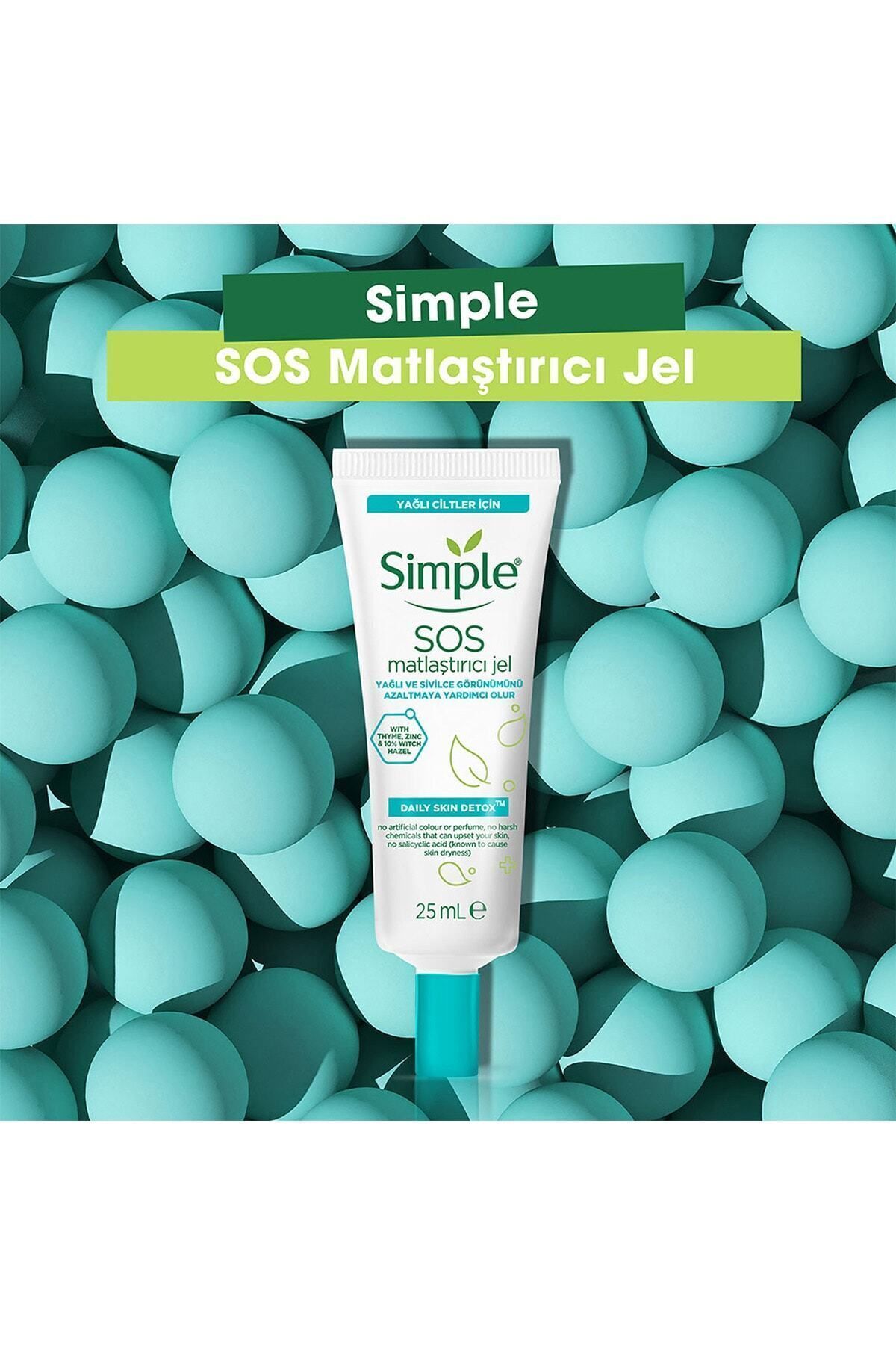 Simple Daily Skin Detox SOS Matlaştırıcı Jel Yağlı Ve Sivilceli Görünümü Azaltmaya Yardımcı 25 ml - Görsel 3