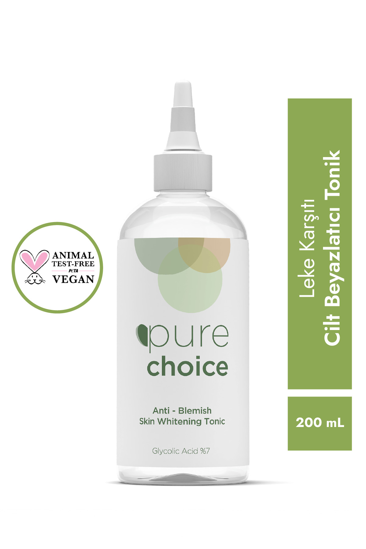 Pure Choice Leke Karşıtı Cilt Beyazlatıcı Tonik 200ml Glycolic Acid %7)