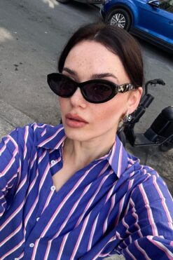 REN EYEWEAR PRCAT EYE SİYAH POPÜLER GÜNEŞ GÖZLÜĞÜ uv400 / REN EYEWEAR