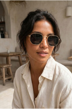 Kapin Altıgen Güneş Gözlüğü - Siyah Camrag13