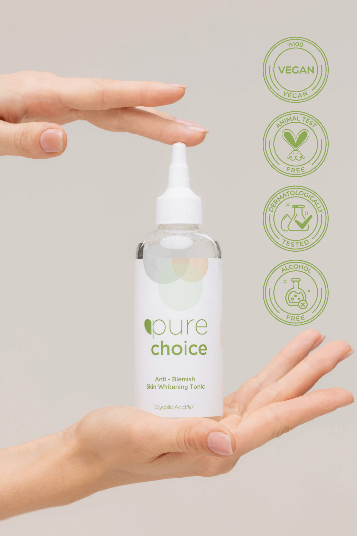 Pure Choice Leke Karşıtı Cilt Beyazlatıcı Tonik 200ml Glycolic Acid %7) - Görsel 3