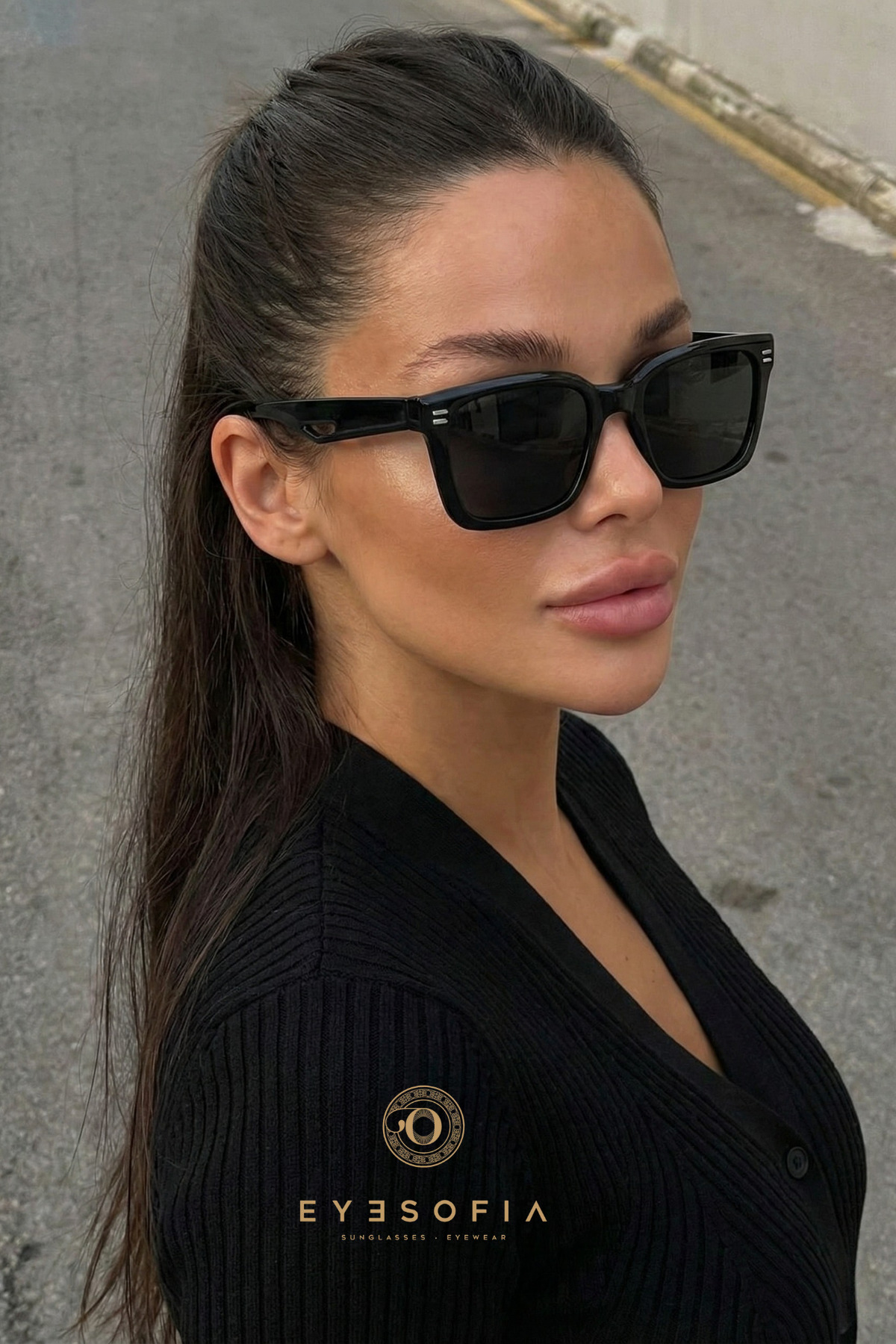 Eyesofia Lına Unısex Siyah Yeni Sezon Popüler Güneş Gözlüğü