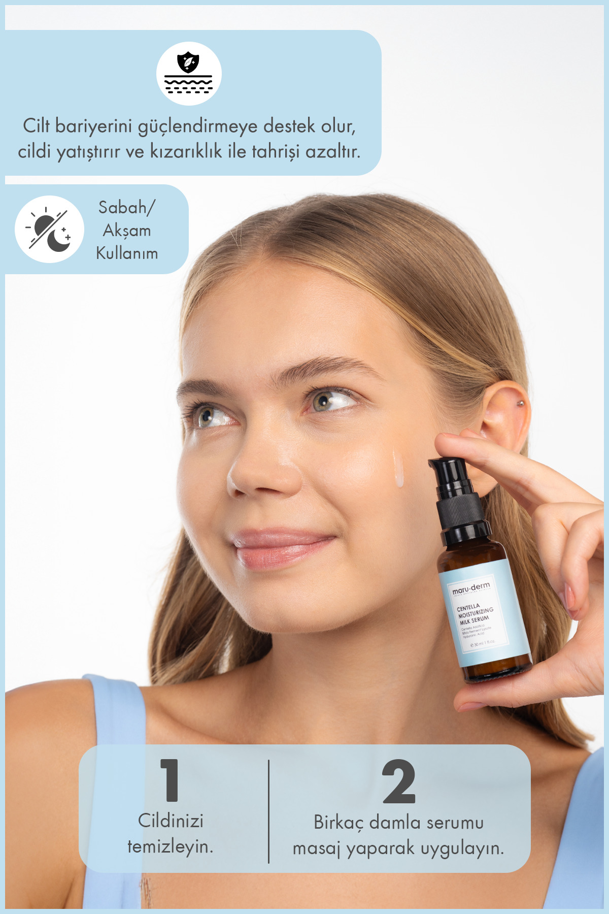 Maru.Derm Centella Asiatica Yatıştırıcı Nemlendirici Milk Serum 30 ML - Görsel 3