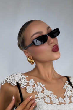 MACERATİ Shelby Kadın Black Dikdörtgen Ultra Hafif Güneş Gözlüğü