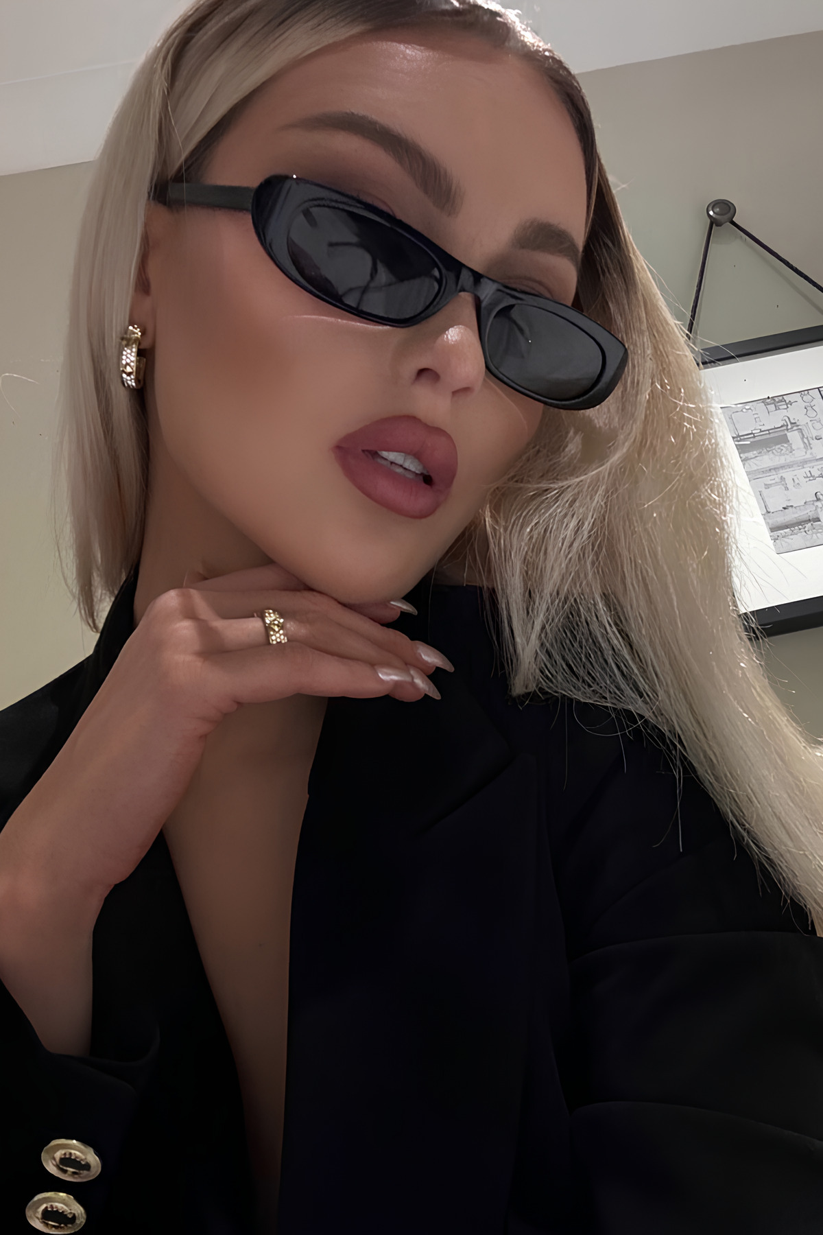 MACERATİ Shelby Kadın Black Dikdörtgen Ultra Hafif Güneş Gözlüğü - Görsel 2