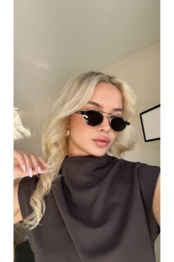 Angel Eyes Oval Tasarım Gold Çerçeve Siyah Cam Kadın&Erkek Güneş Gözlüğü Db1042/s