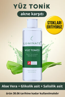 Luminate Yüz Toniği Glikolik Salisilik Asit Siyah Nokta Karşıtı Yağlı ve Karma ciltler için Salisik Temizleme
