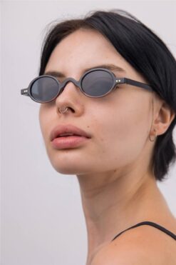 BirYıldızOl Yuvarlak Küçük Ekartman Uv400 Korumalı Siyah Güneş Gözlüğü