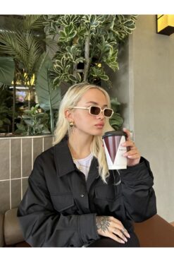 TomyHelf Bej Çerçeveli Kahverengi Camlı Gold Detaylı Güneş Gözlüğü