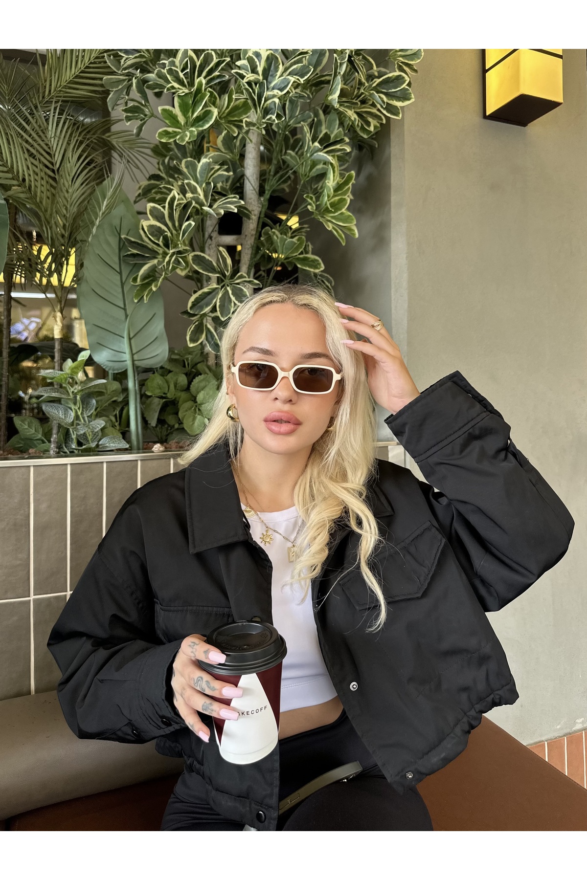 TomyHelf Bej Çerçeveli Kahverengi Camlı Gold Detaylı Güneş Gözlüğü - Görsel 2