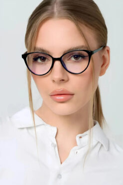 Eyesofia Checkmate Unisex Siyah Şeffaf Gözlük