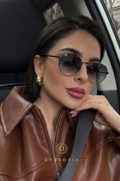 Eyesofia Marry Siyah Oval Unisex Metal Uv400 Filtreli Ultra Hafif Güneş Gözlüğü