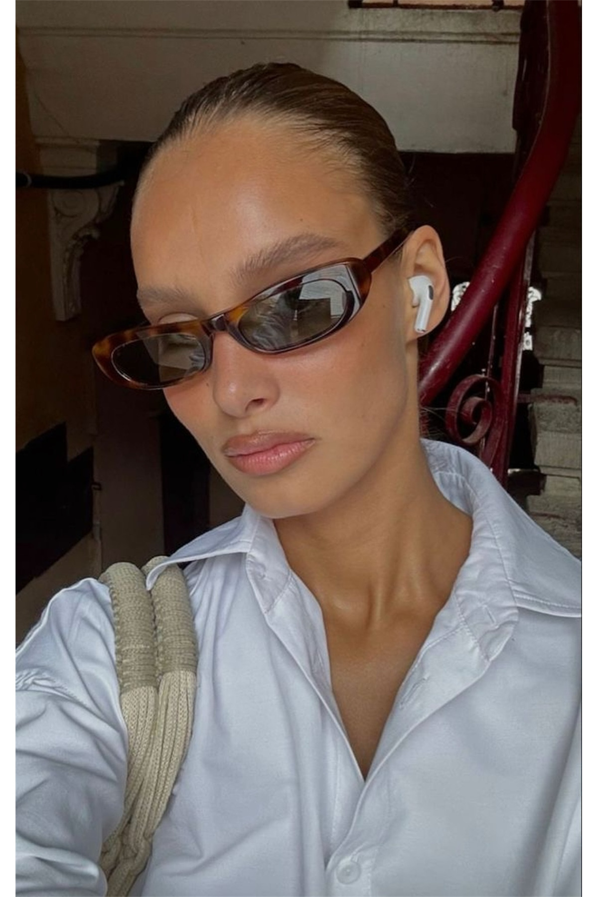 Goldmine Kadın Laura Slim Oval Vintage Leopar UV400 Güneş Gözlüğü