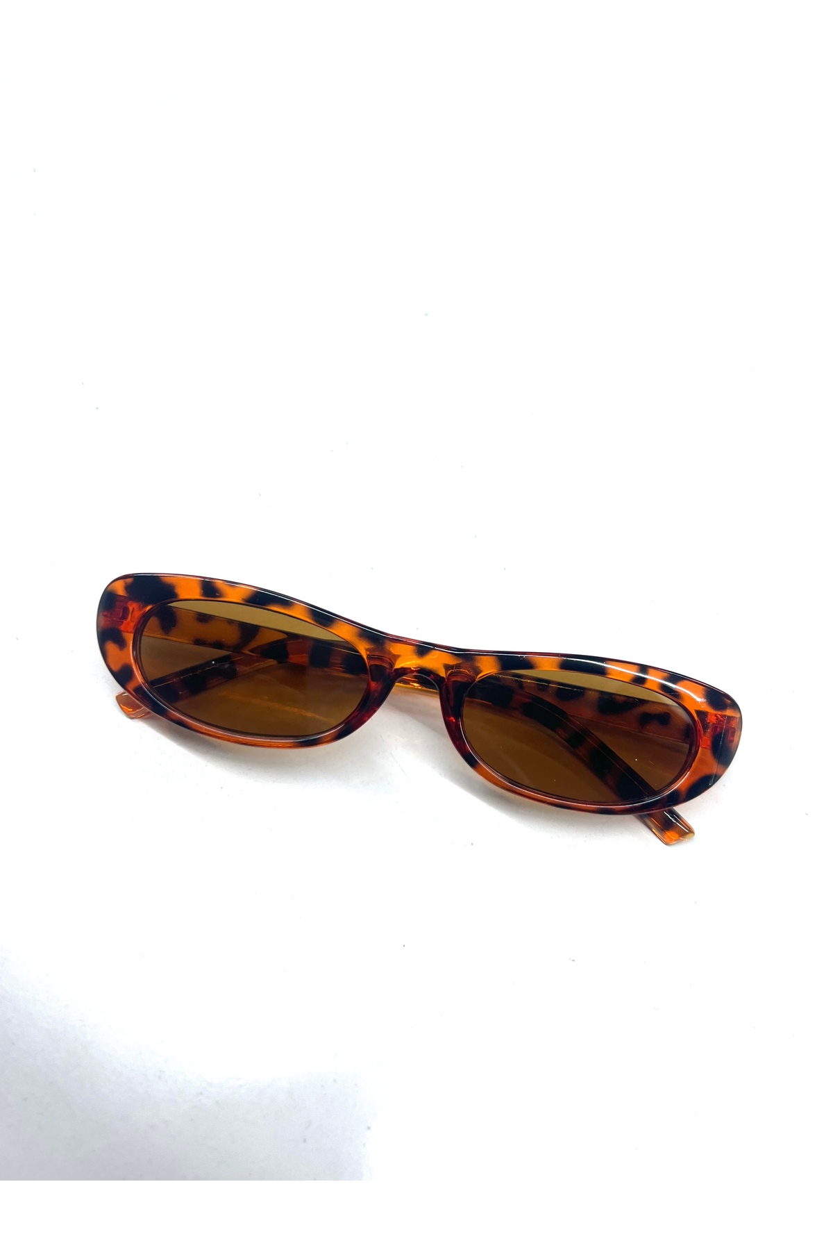 Goldmine Kadın Laura Slim Oval Vintage Leopar UV400 Güneş Gözlüğü - Görsel 2