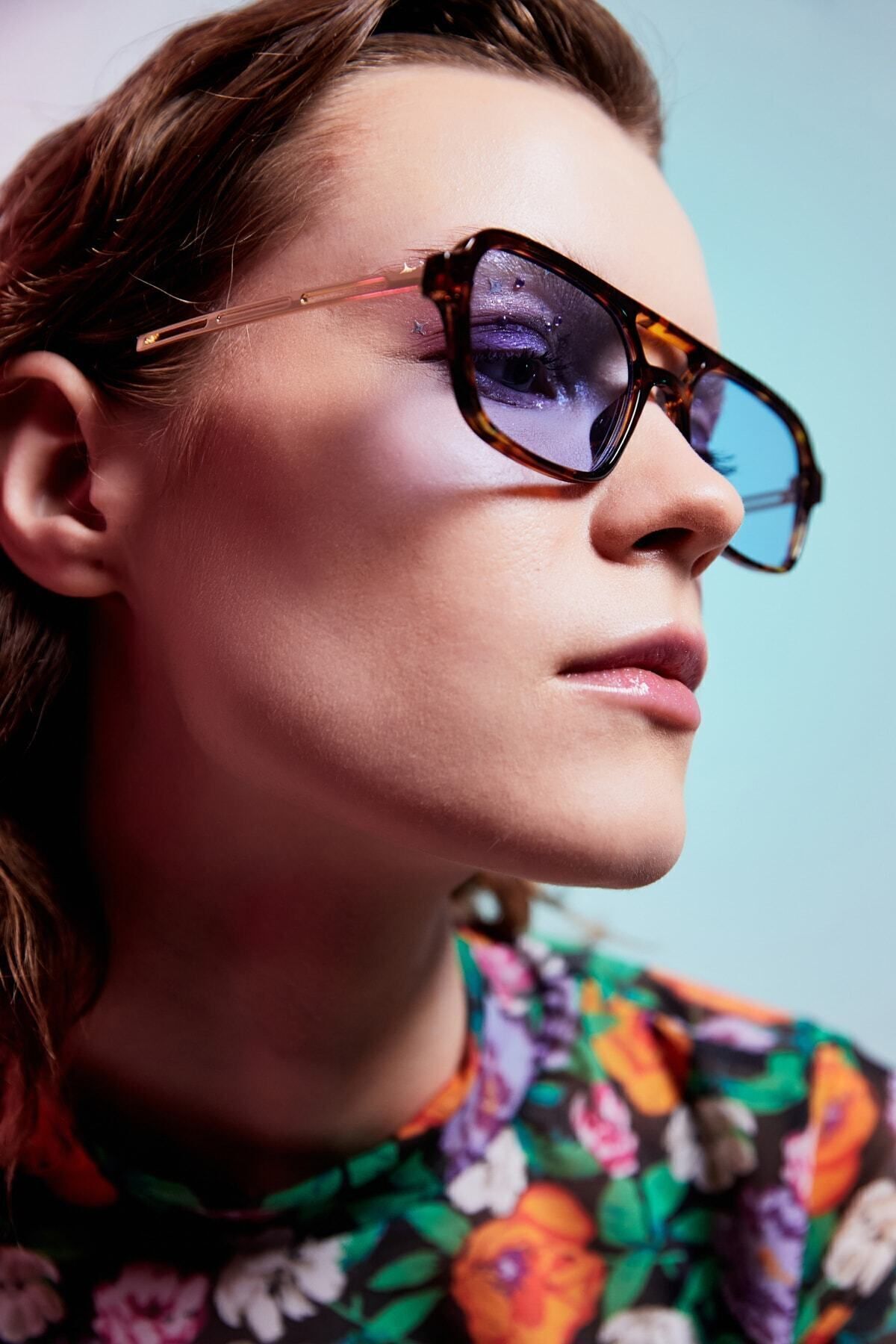 Aqua Di Polo 1987 Leopar Çerçeveli Mavi Cam Unisex Güneş Gözlüğü Apss074701--52 Ekartman - Görsel 3