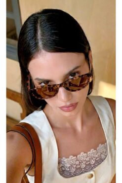 CHIC CHİCEYEWEAR LEOPAR DESENLİ OVAL GÜNEŞ GÖZLÜĞÜ KAHVE RENGİ CAM