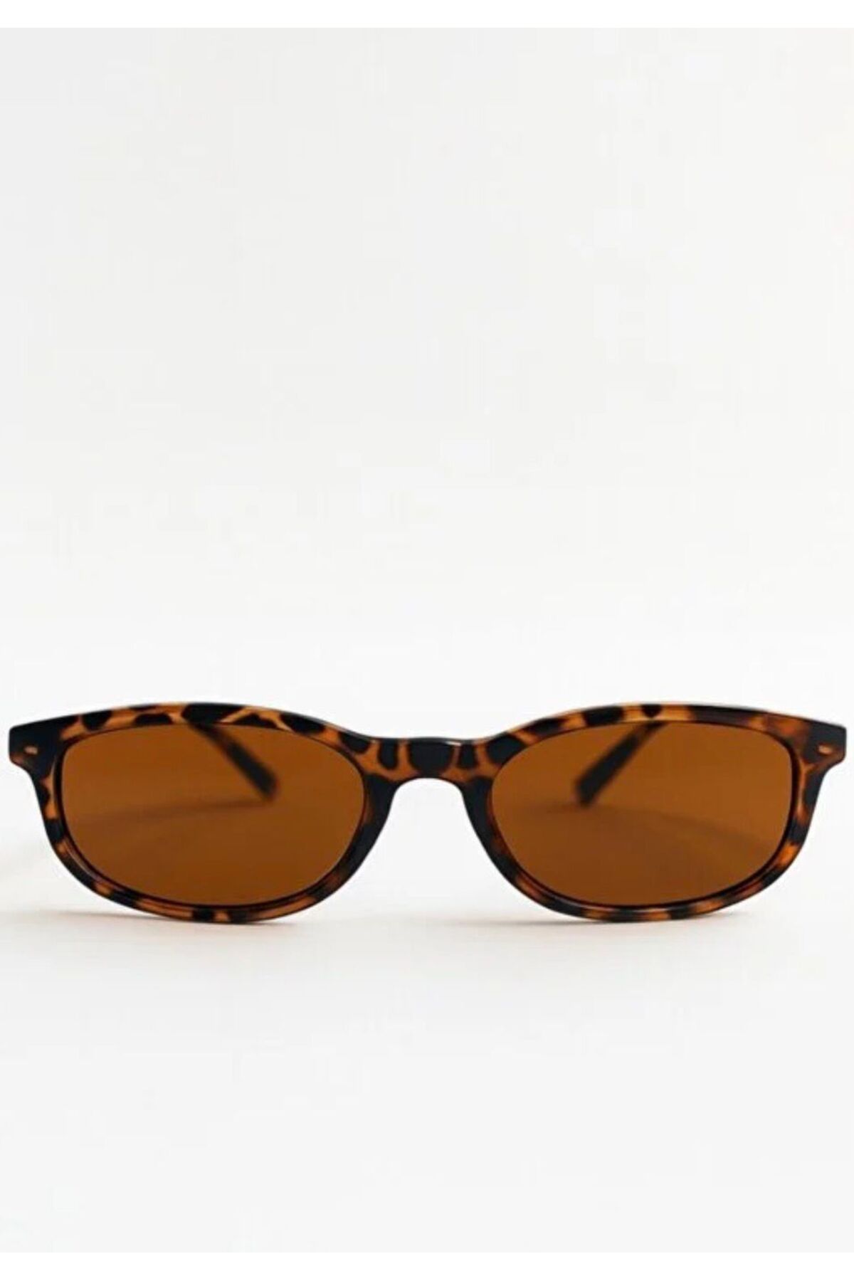 CHIC CHİCEYEWEAR LEOPAR DESENLİ OVAL GÜNEŞ GÖZLÜĞÜ KAHVE RENGİ CAM - Görsel 3