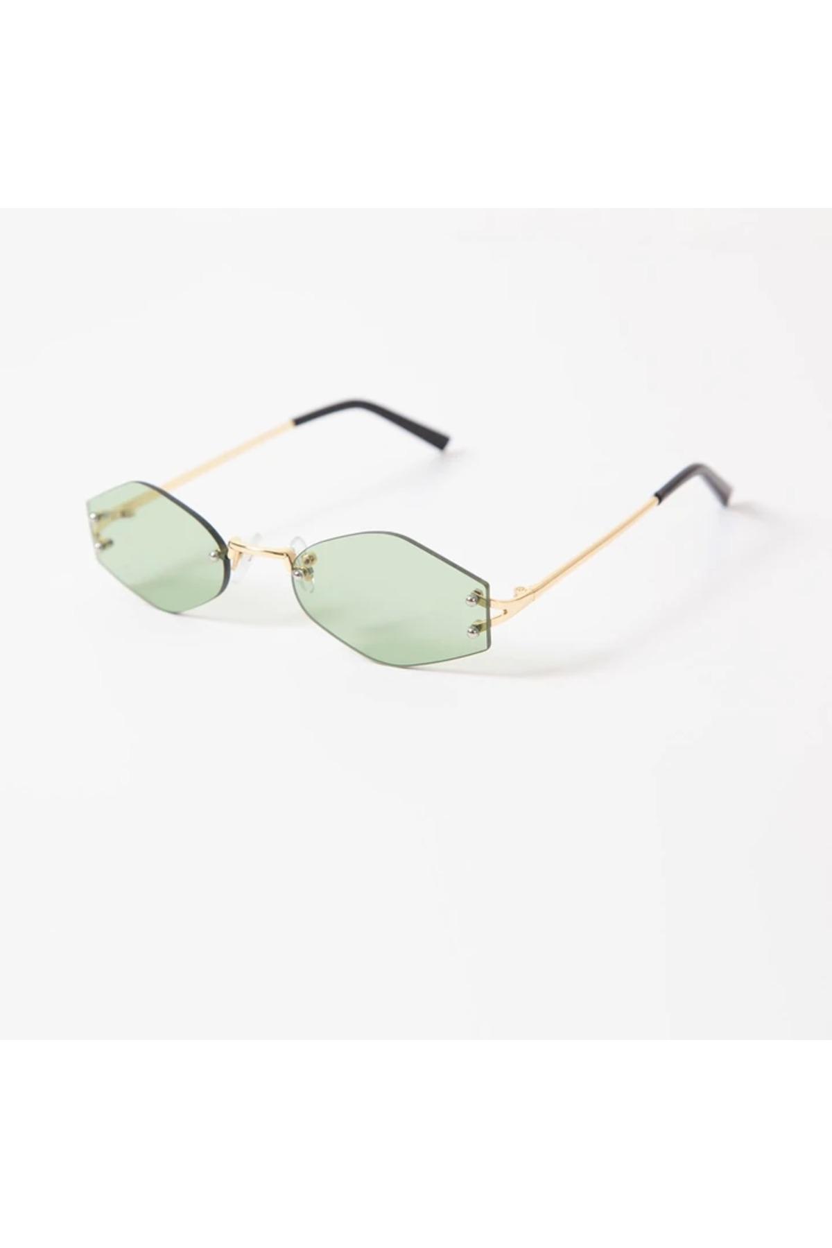 Kapin Çerçevesiz Karo Güneş Gözlüğü - Yeşil Cam - Görsel 2