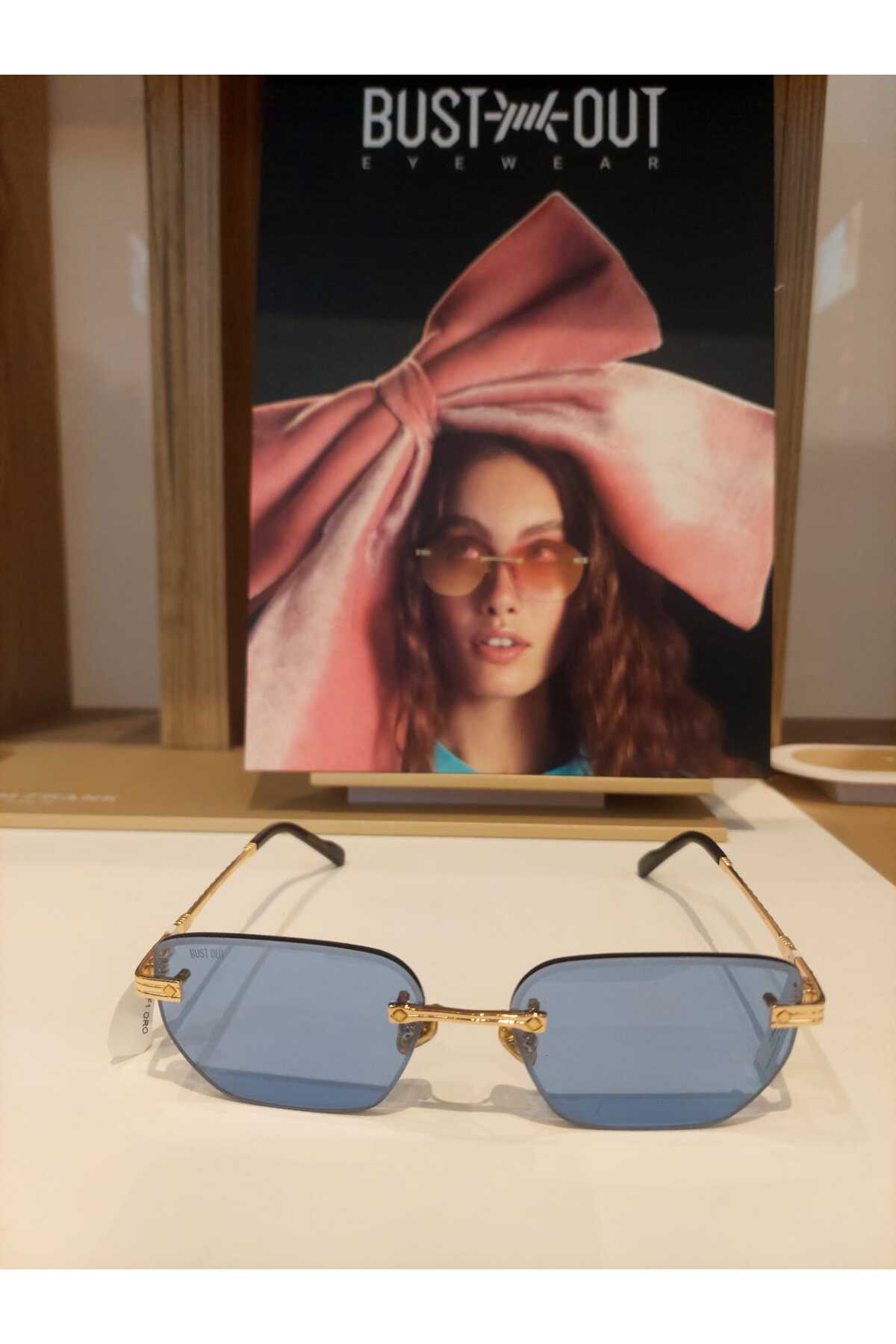 Emse Optik BUST OUT TRAVİS F1 ÇERÇEVESİZ ALTIN MAVİ CAMLI GÜNEŞ GÖZLÜĞÜ