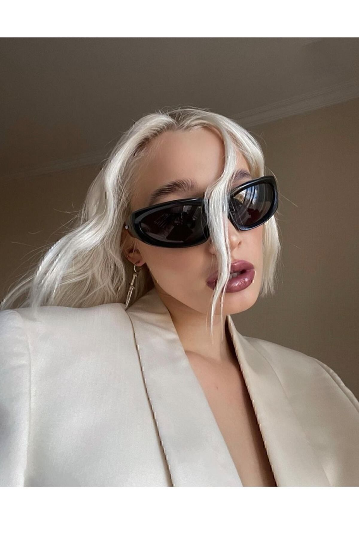 CLAES Elon Black Y2k Unisex Güneş Gözlüğü