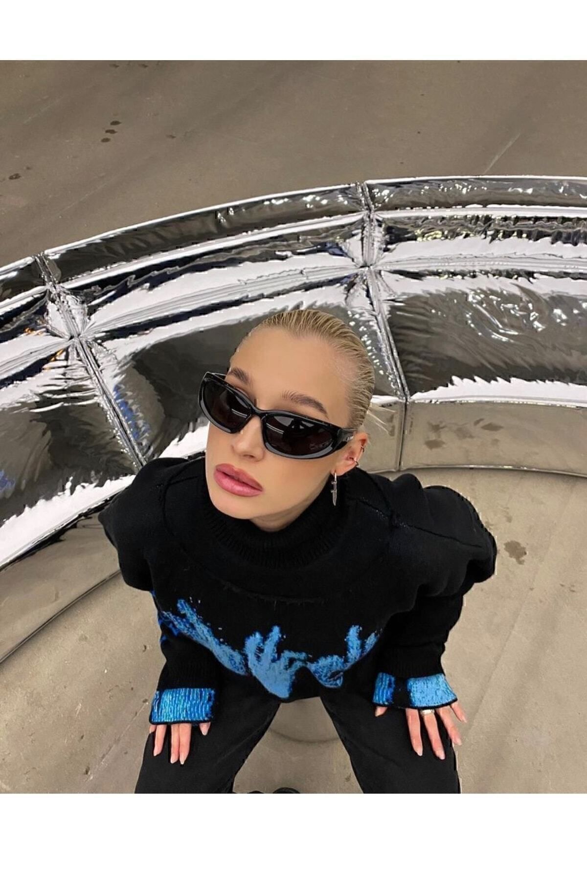 CLAES Elon Black Y2k Unisex Güneş Gözlüğü - Görsel 2