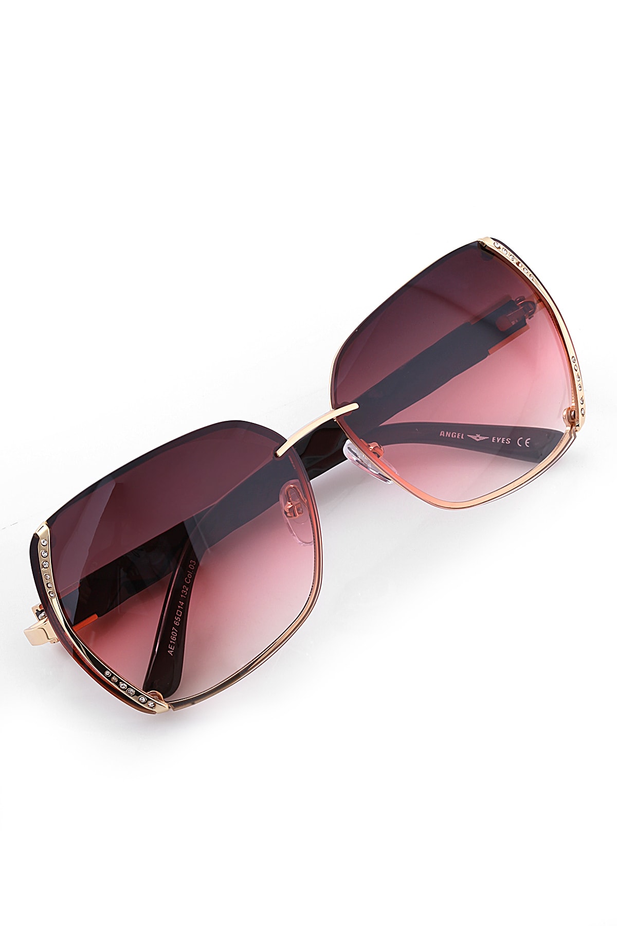 Angel Eyes Ae1607nc3b4275 Pembe Taşlı Oval Bronz Çerçeveli Kadın Güneş Gözlüğü - Görsel 2