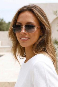 Kapin Hulls Kristal Kesim Ahşap Detaylı Güneş Gözlüğü - Gri